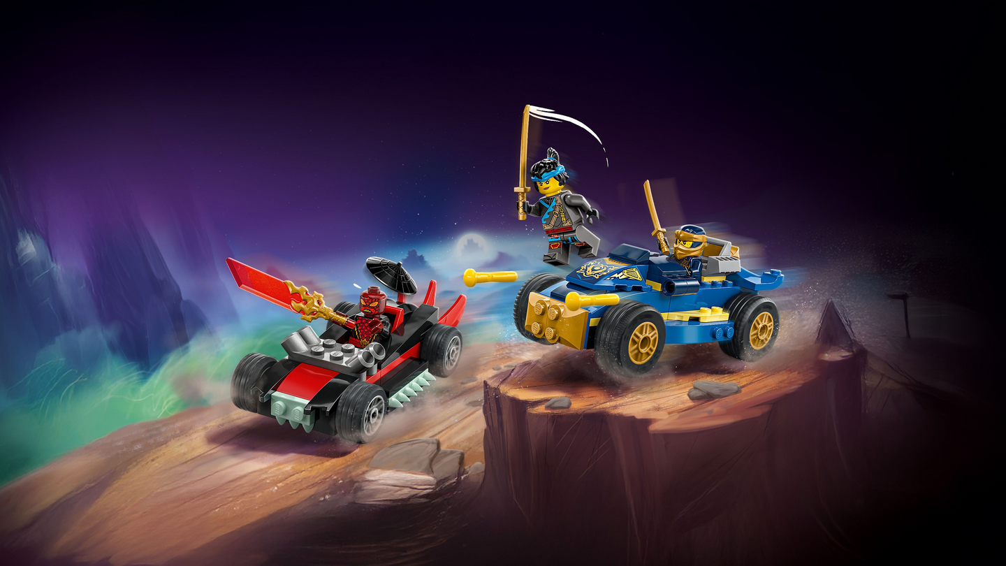 LEGO NINJAGO 71840 Roguen ja Drixin kilpa-autojen kaksintaistelu