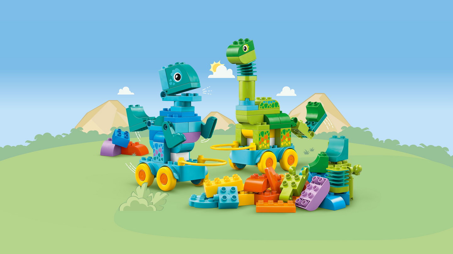 LEGO® DUPLO® Kaupunki: Dinosauruksia pyörien päällä – 3in1-setti 10451