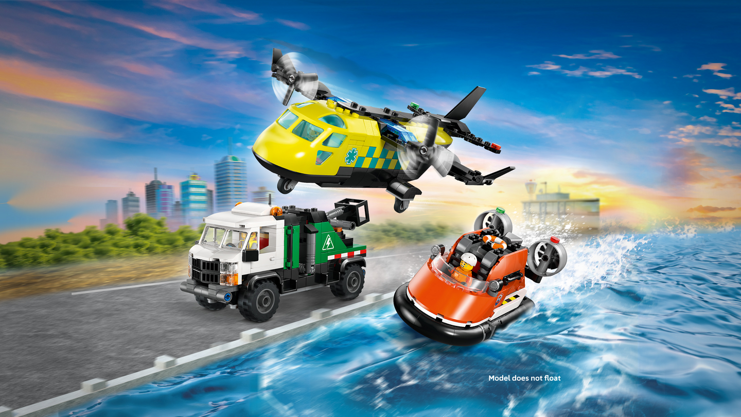 LEGO City 60505 Lentokone, huoltoauto ja ilmatyynyalus