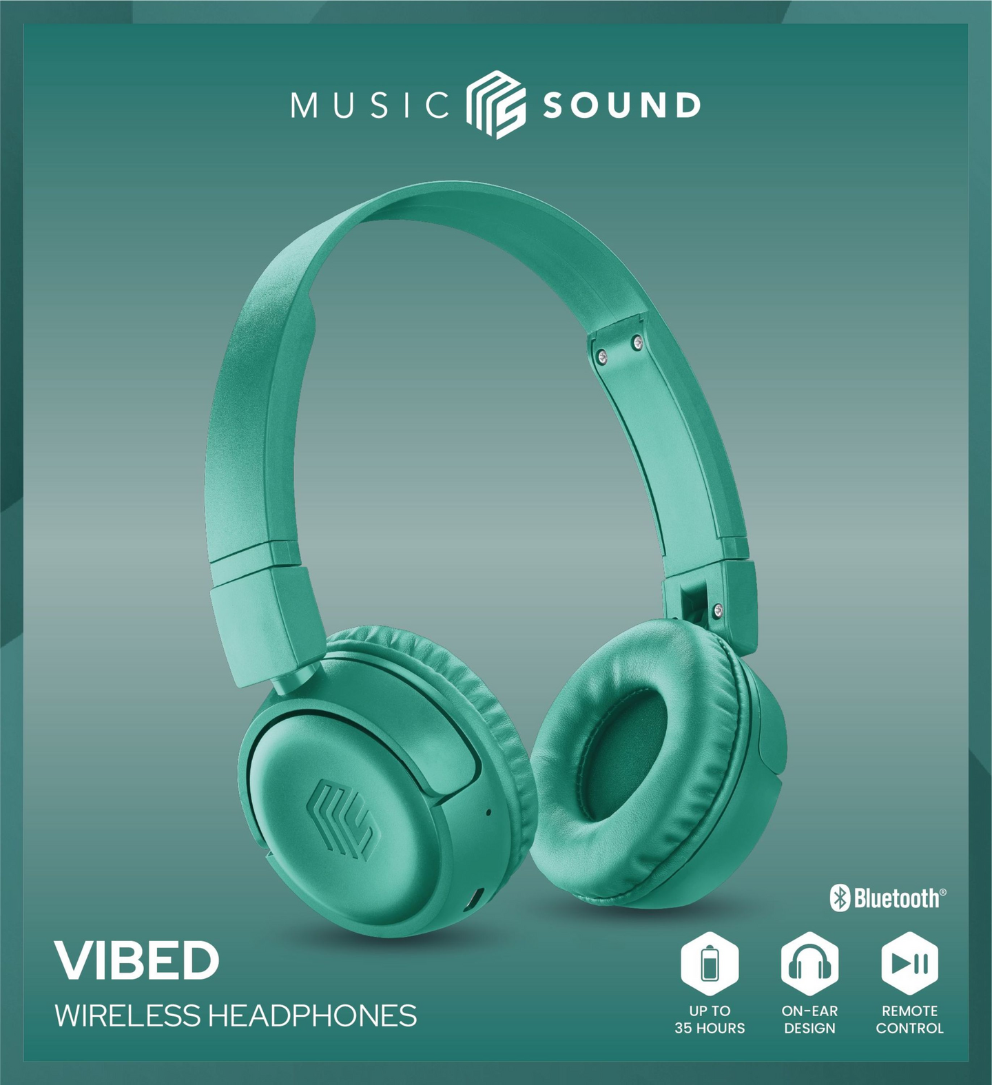 MusicSound Vibed -langattomat sankakuulokkeet, vihreä