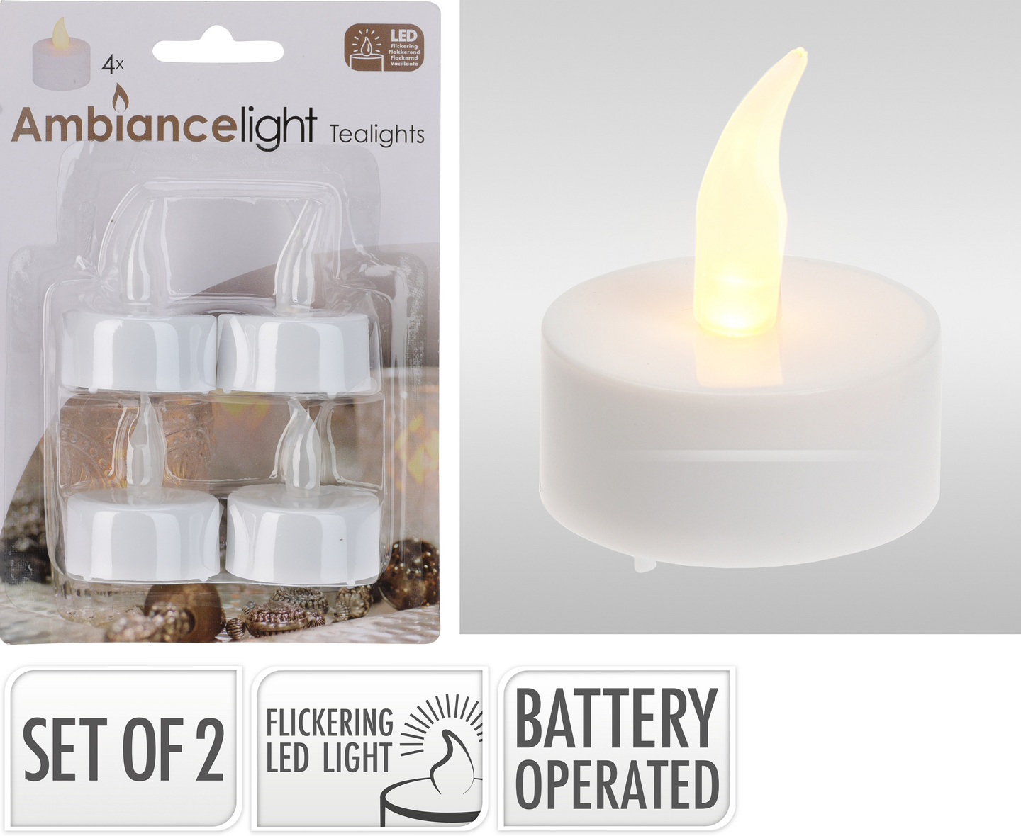 Led lämpökynttilä 4kpl/pkt