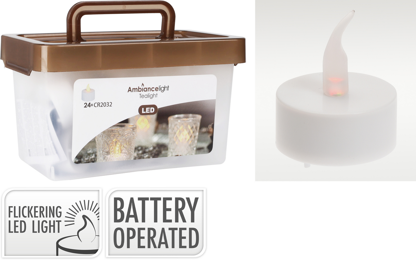Led-lämpökynttilä 24 kpl/pkt