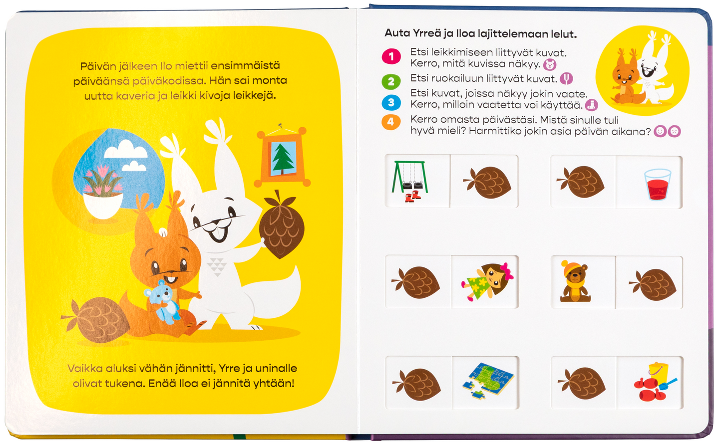 Yrre ja Ilo päiväkodissa -luukkukirja