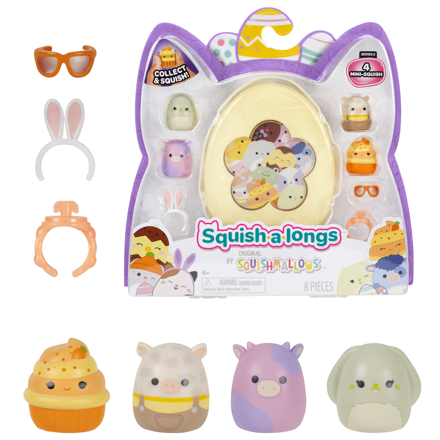 Squish-a-longs Kevät 2,5 cm 4 kpl ja kot