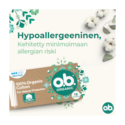 O.b. Organic Normal luomu tamponi 16kpl