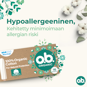 O.b. Organic Normal luomu tamponi 16kpl