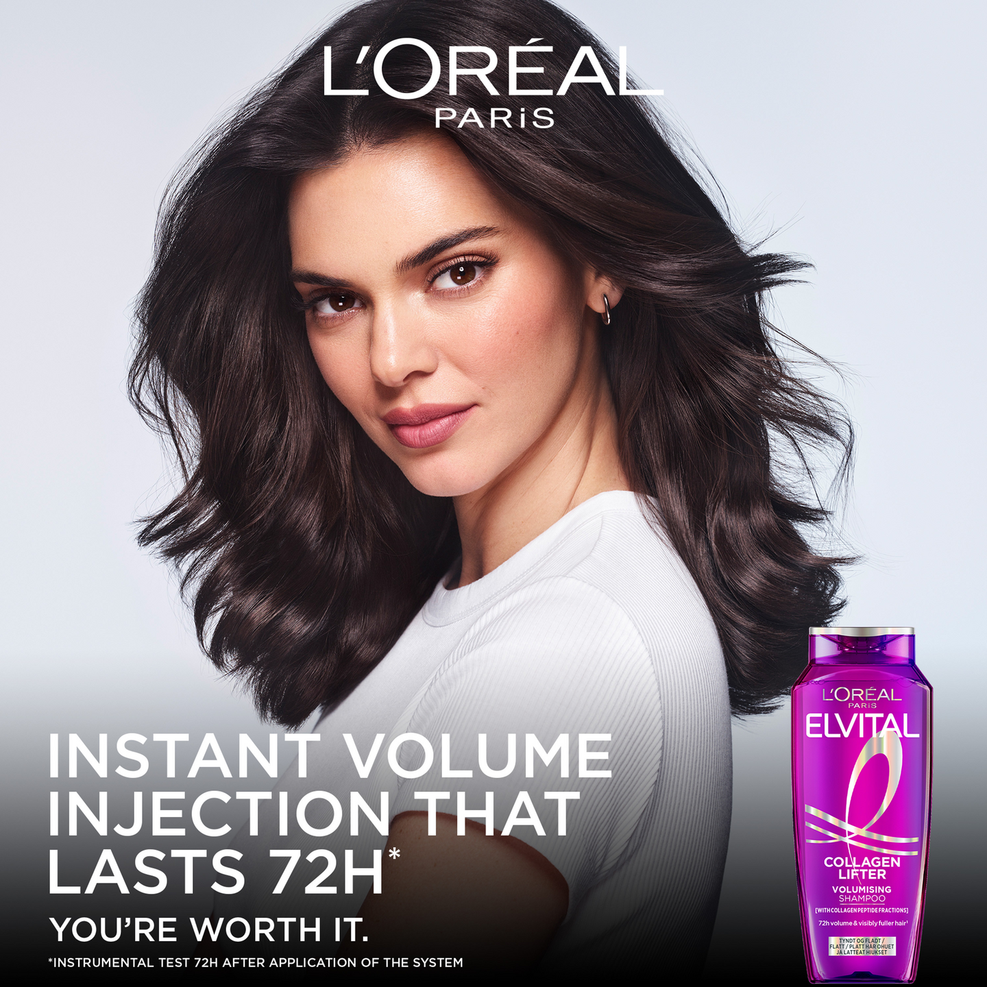 L'Oréal Paris Elvital 400 ml Collagen Lifter Shampoo ohuille ja latteille hiuksille