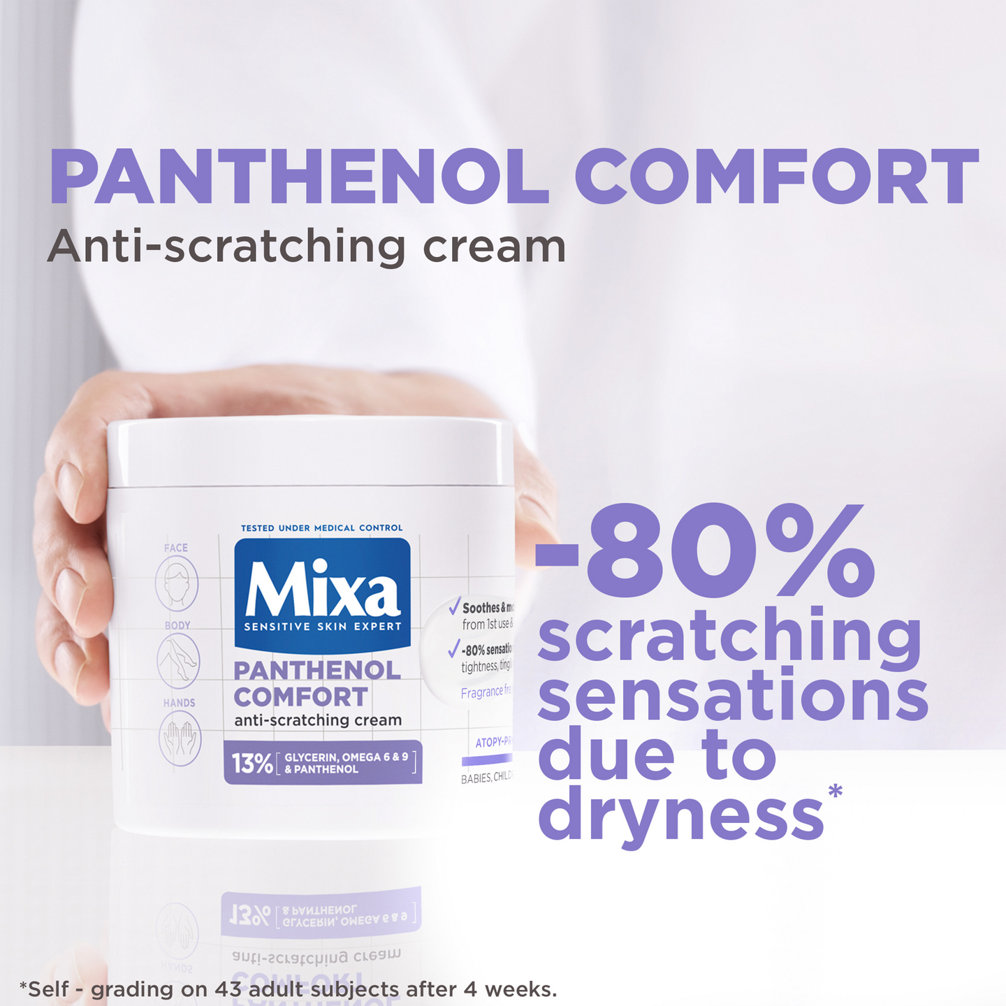 Mixa Panthenol Comfort Voide kuivalle ja herkälle iholle, jolla on taipumus atopiaan 400ml