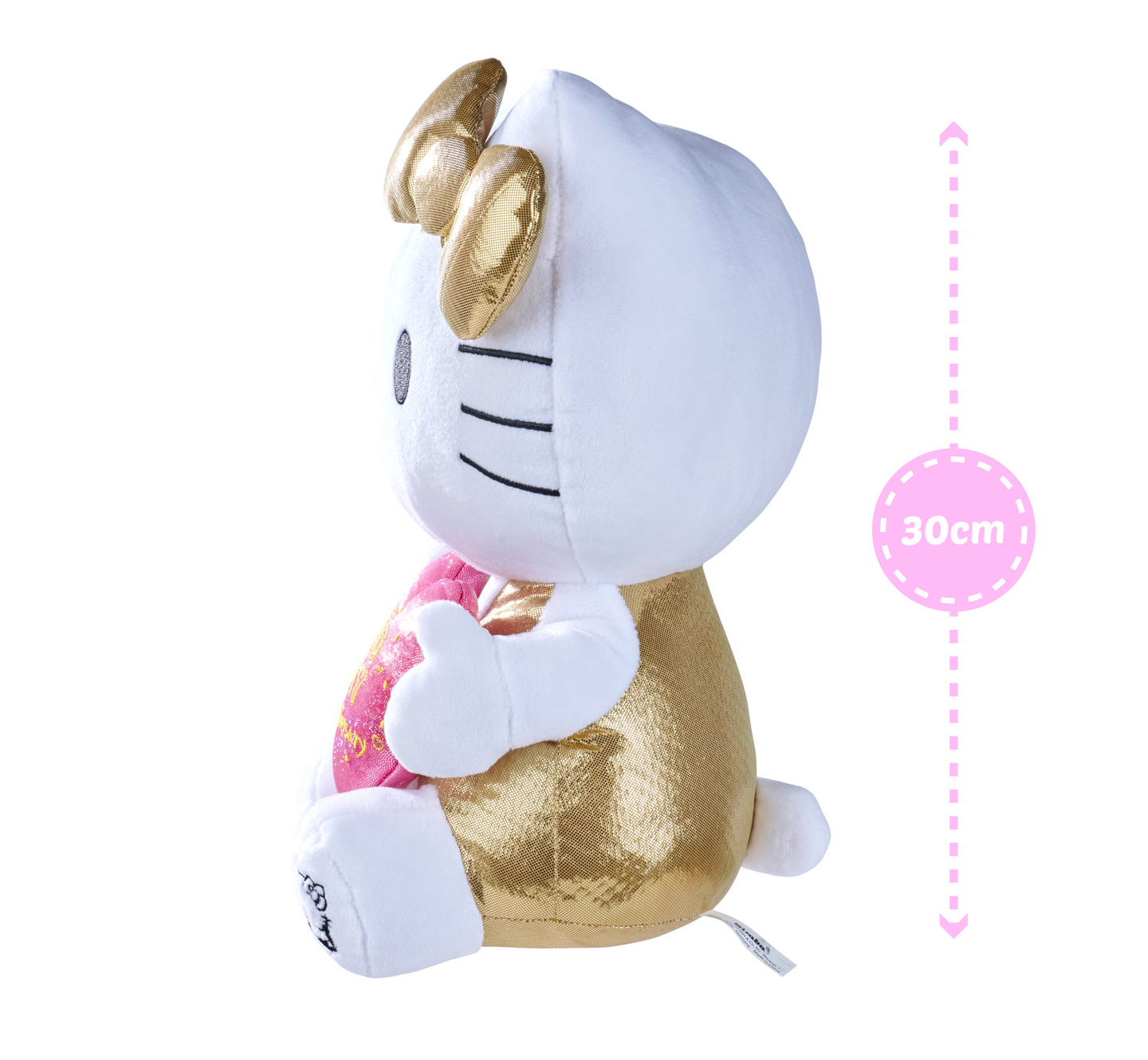 Hello Kitty 50-vuotisjuhlapehmo, 30 cm, Golden edition lahjapakkaus