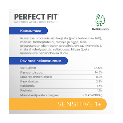 Perfect Fit Sensitive 1+ kalkkuna 1,4kg