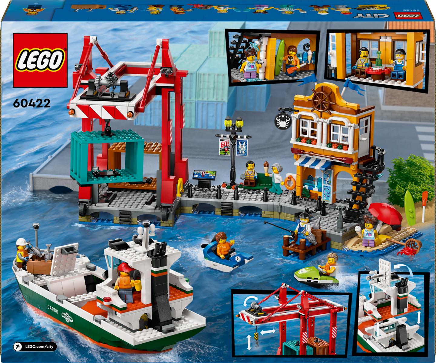 LEGO City 60422 Merisatama ja rahtilaiva