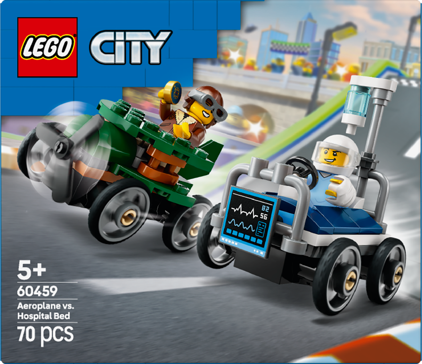 LEGO City 60459 Lentokone vastaan sairaalansänky – kilpa-autopakkaus