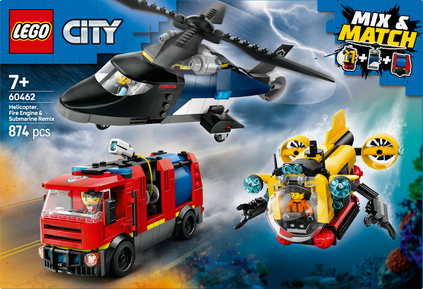 LEGO City 60462 kopteri, pauto ja svene