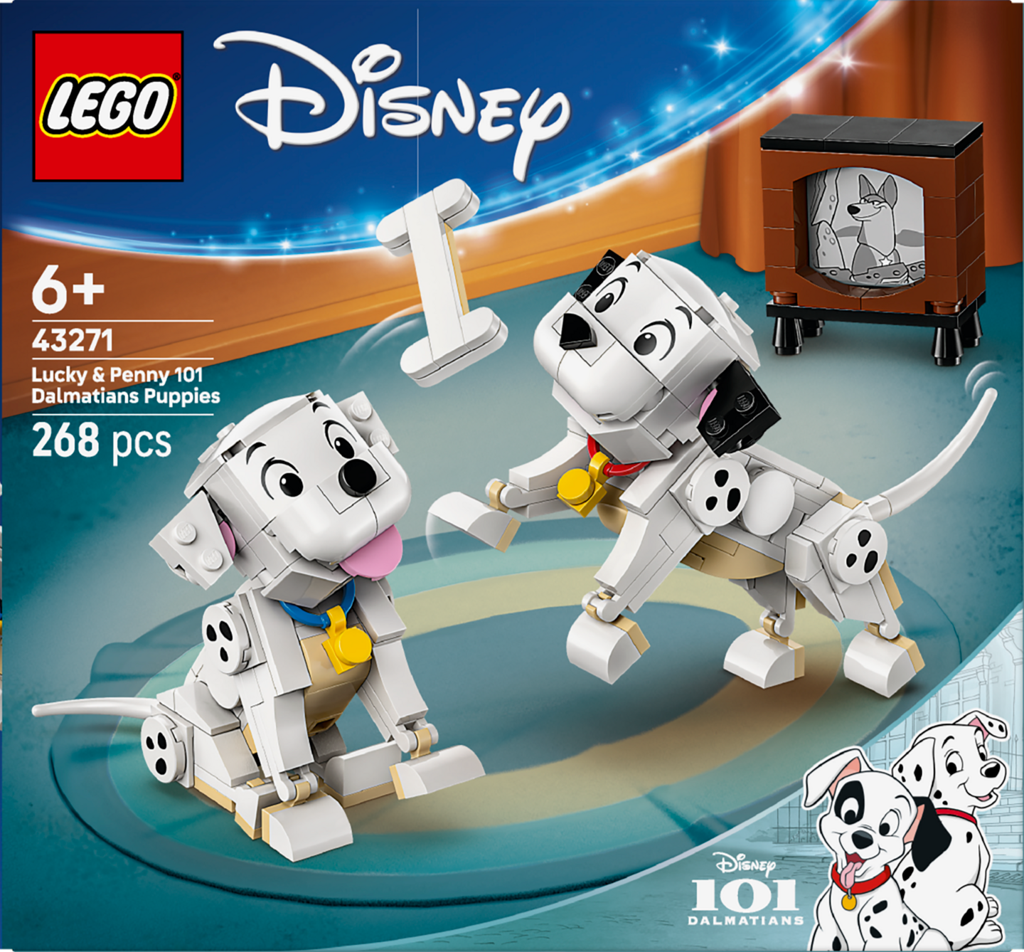 LEGO Disney 43271 101 dalmatialaista ‑koiranpennut: Laikku ja Pipsa