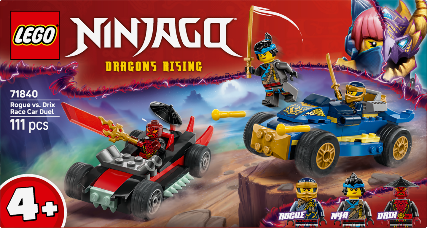 LEGO NINJAGO 71840 Roguen ja Drixin kilpa-autojen kaksintaistelu