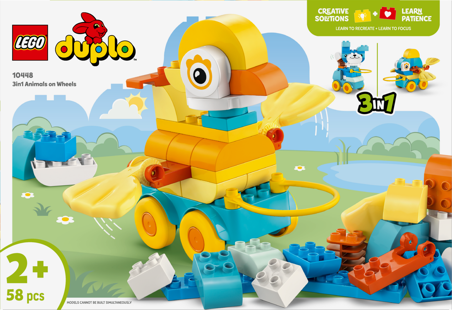 LEGO DUPLO 10448 Kaupunki: Eläimiä pyörien päällä – 3in1-setti
