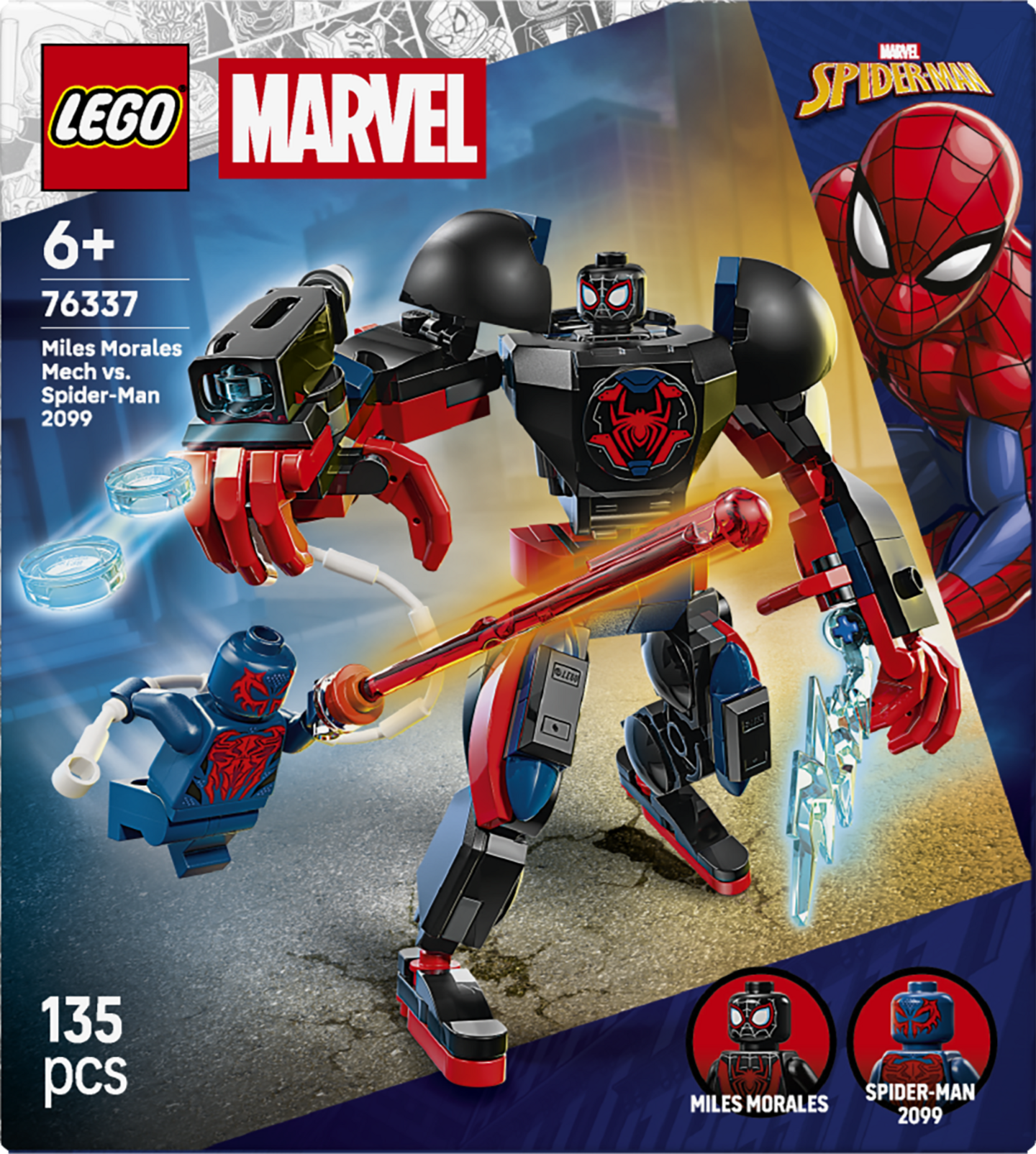 LEGO Marvel 76337 Miles Moralesin robotti vastaan Spider-Man 2099 –