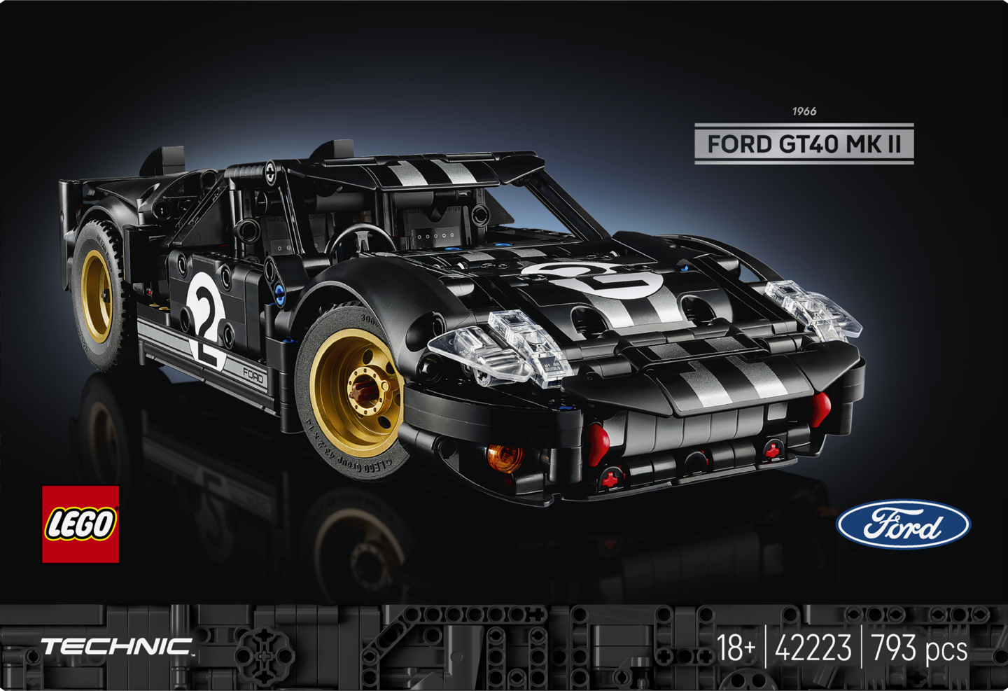 LEGO Technic 42223 1966 Ford GT40 MKII kilpa-auto