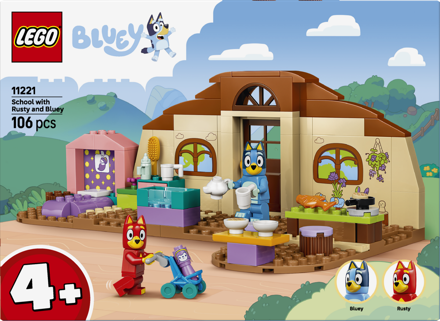 LEGO Bluey 11221 Rasse ja Tuuri koulussa