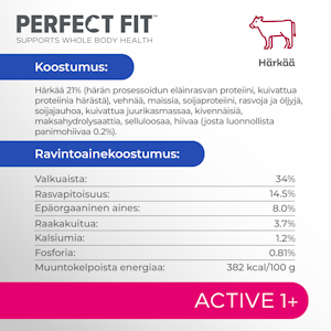 Perfect Fit Adult Active 1+ härkä 750g