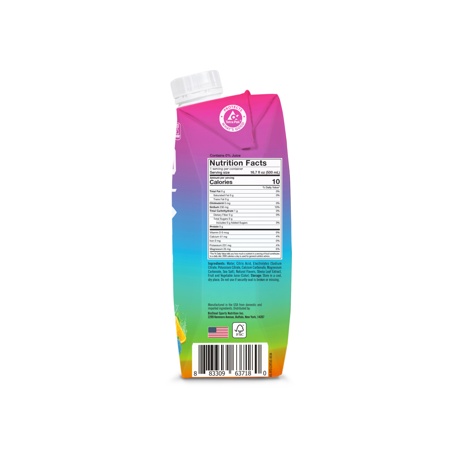 BioSteel urheilujuoma 0,5l Rainbow Twist