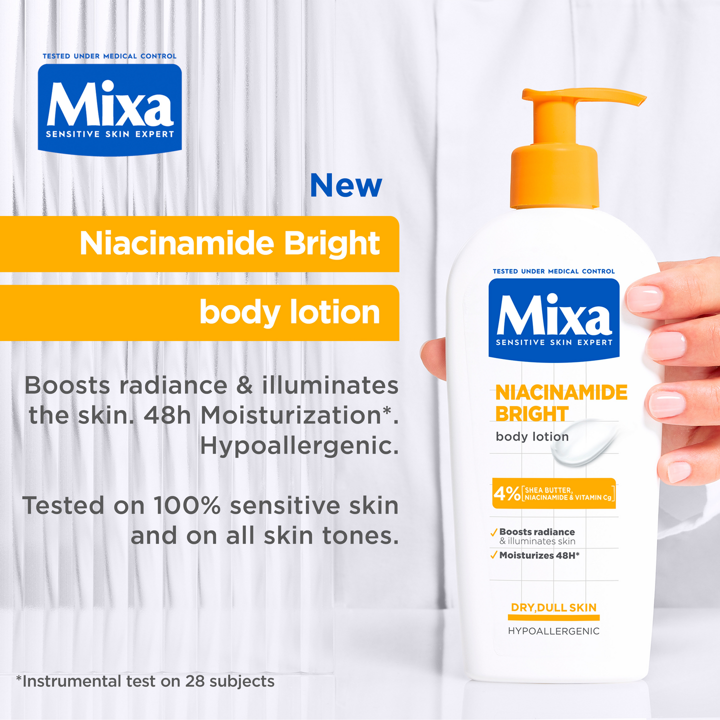Mixa Niacinamide Brigh Vartalovoide Vartalovoide kuivalle ja samealle iholle 250ml