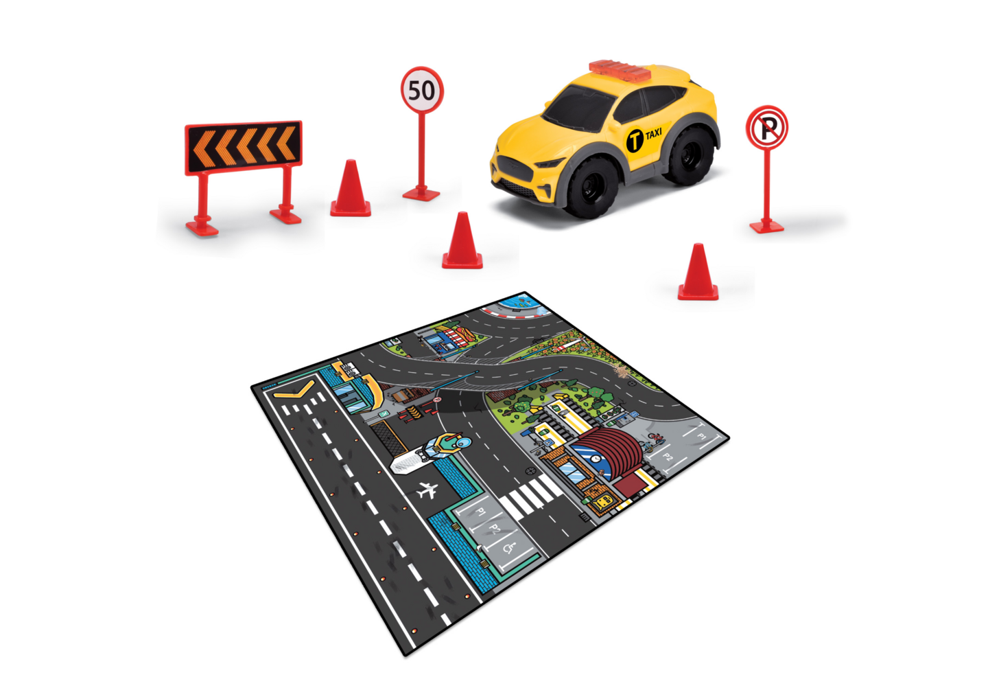 Micro World Liikennematto+ajoneuvo, laj.