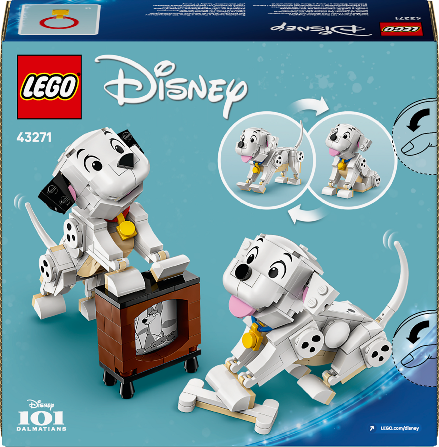 LEGO Disney 43271 101 dalmatialaista ‑koiranpennut: Laikku ja Pipsa
