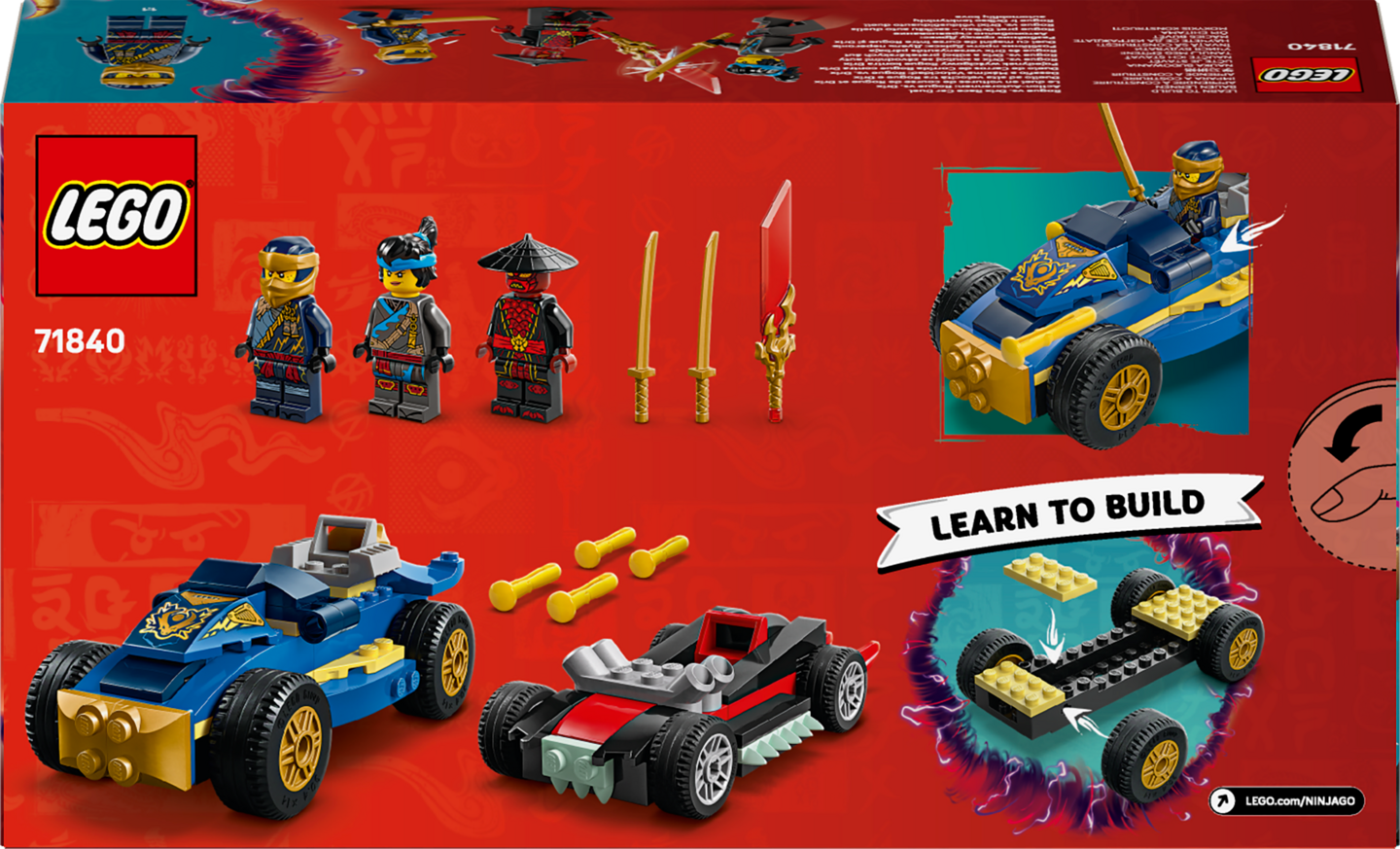 LEGO NINJAGO 71840 Roguen ja Drixin kilpa-autojen kaksintaistelu