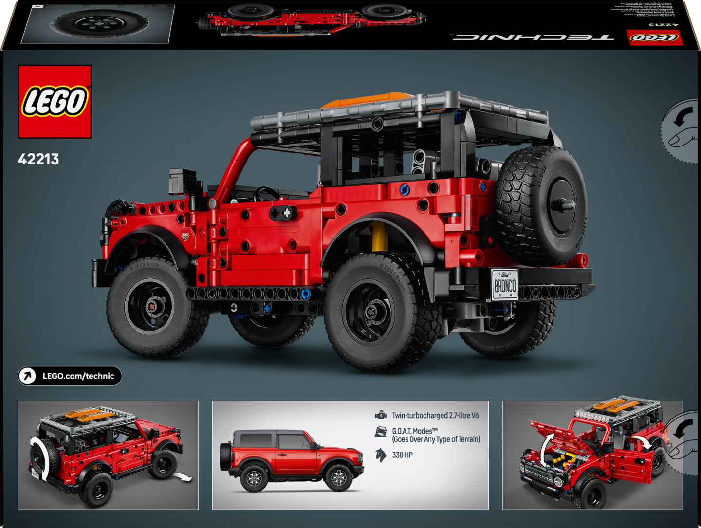 LEGO® Technic Ford Bronco® maasturi, Rakennussetti 42213