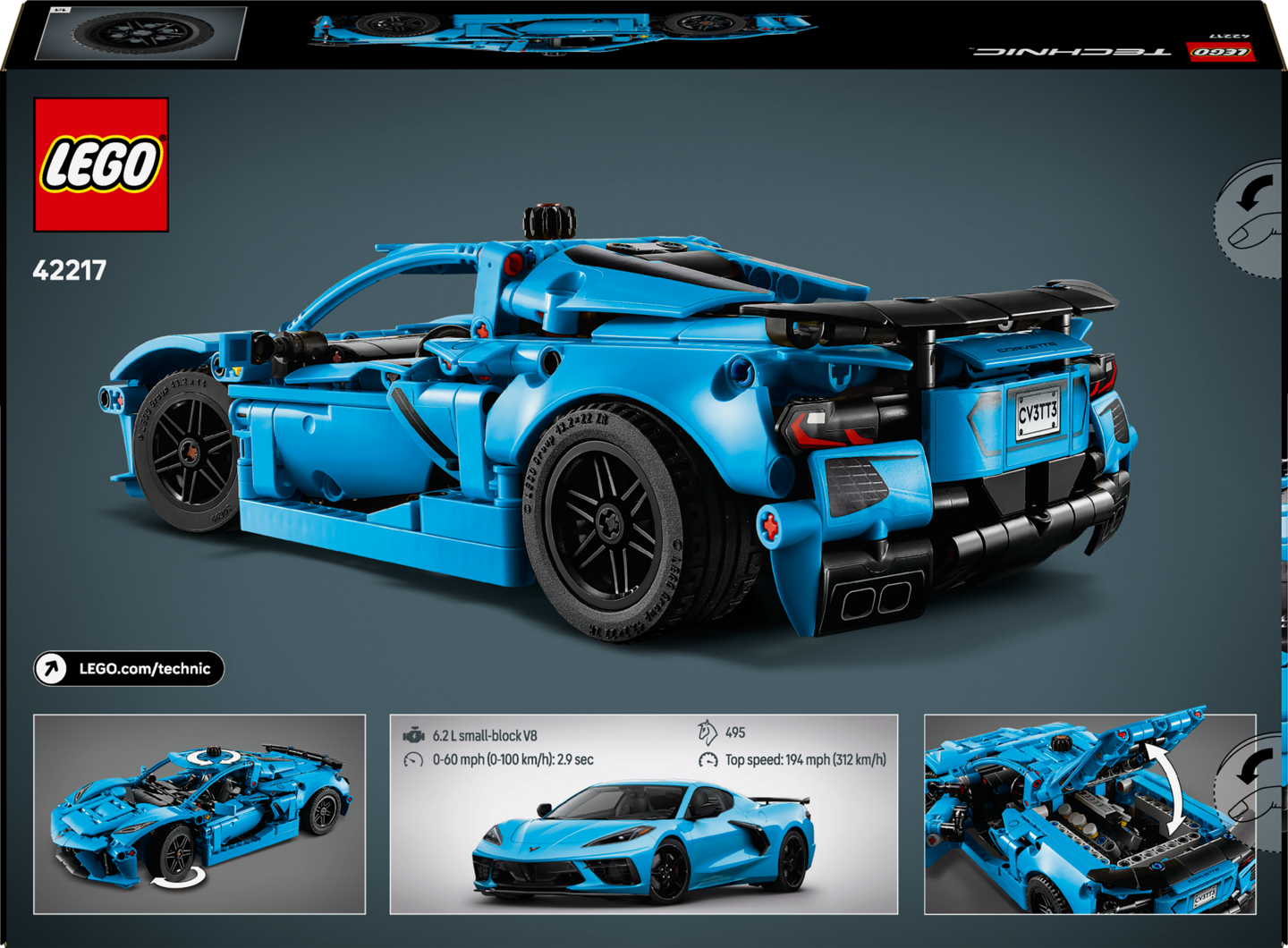 LEGO Technic 42217 Chevrolet Corvette Stingray sininen