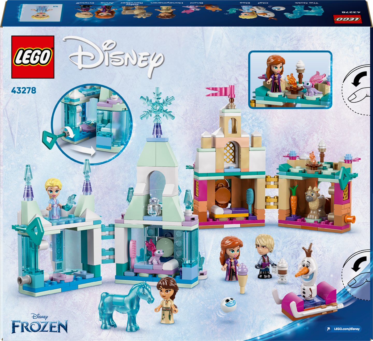 LEGO Disney 43278 Frozen Arendelin linna ja Elsan jäälinna minikoossa
