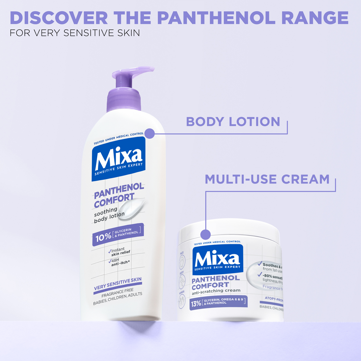 Mixa Panthenol Vartalovoide Rauhoittava vartalovoide erittäin herkälle iholle 250ml