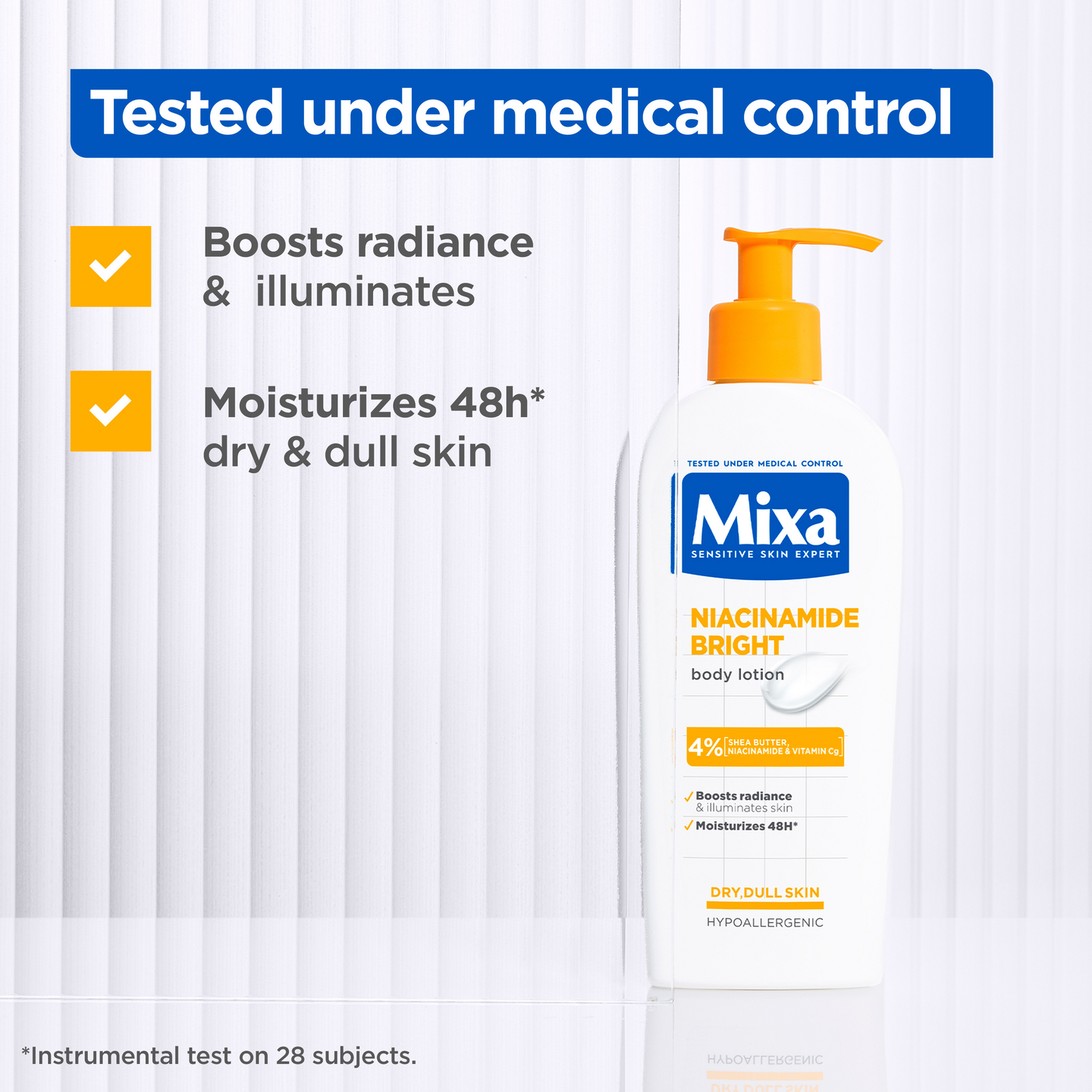 Mixa Niacinamide Brigh Vartalovoide Vartalovoide kuivalle ja samealle iholle 250ml
