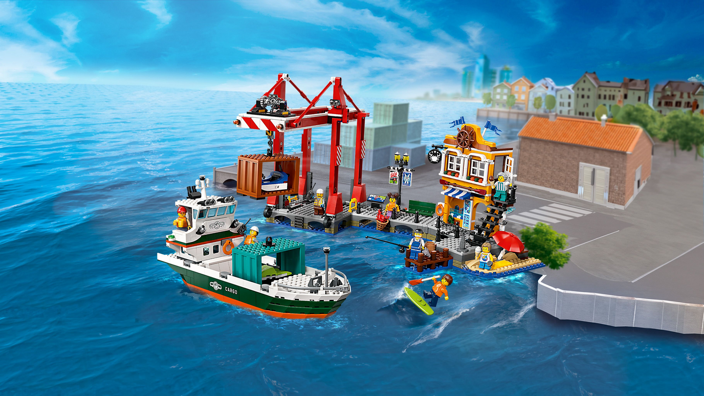 LEGO City 60422 Merisatama ja rahtilaiva