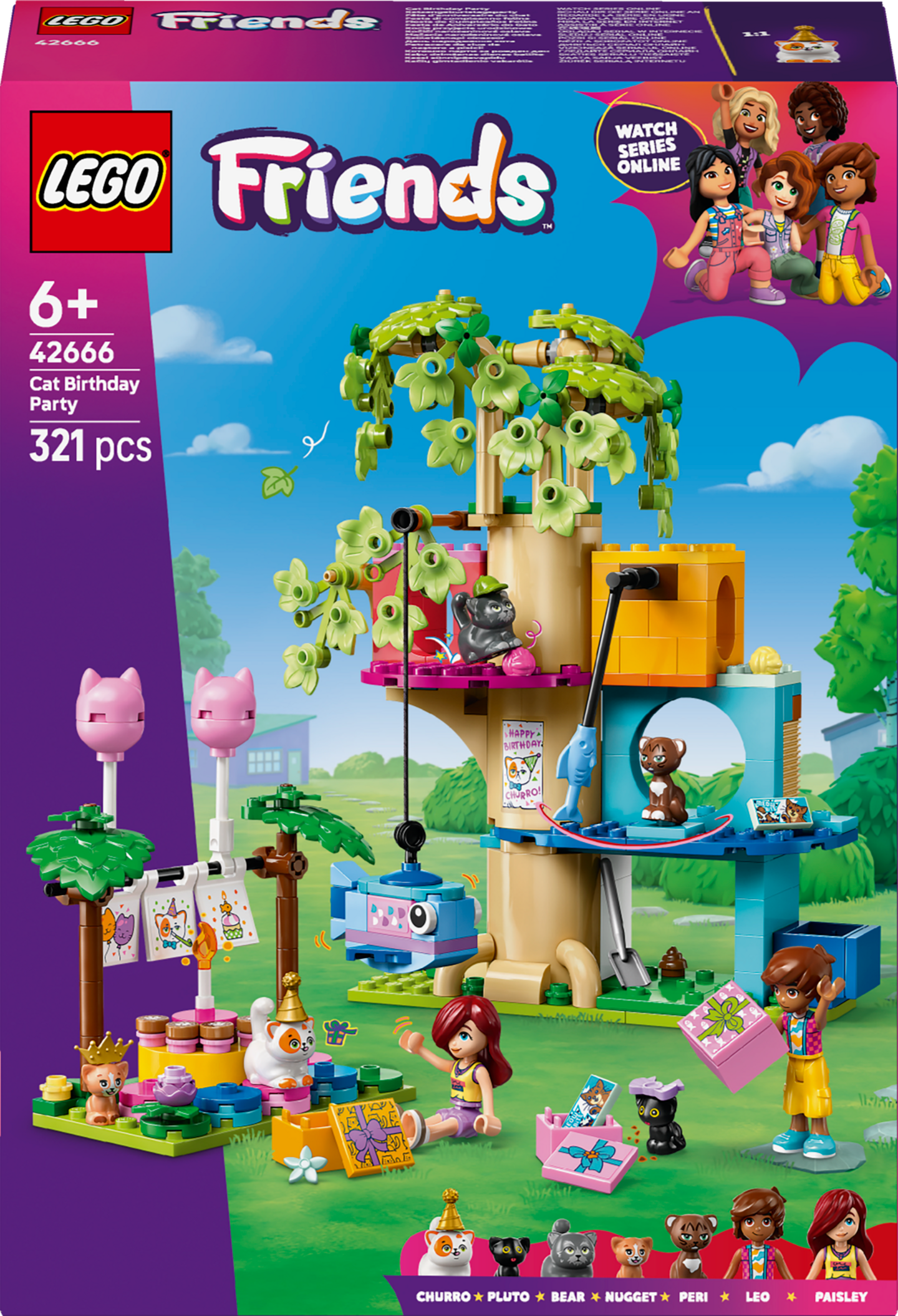 LEGO Friends 42666 Kissan synttärijuhlat ja puumaja