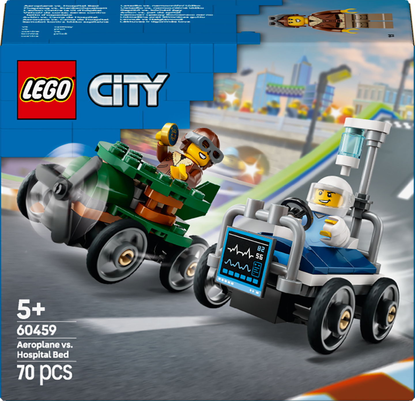 LEGO City 60459 Lentokone vastaan sairaalansänky – kilpa-autopakkaus