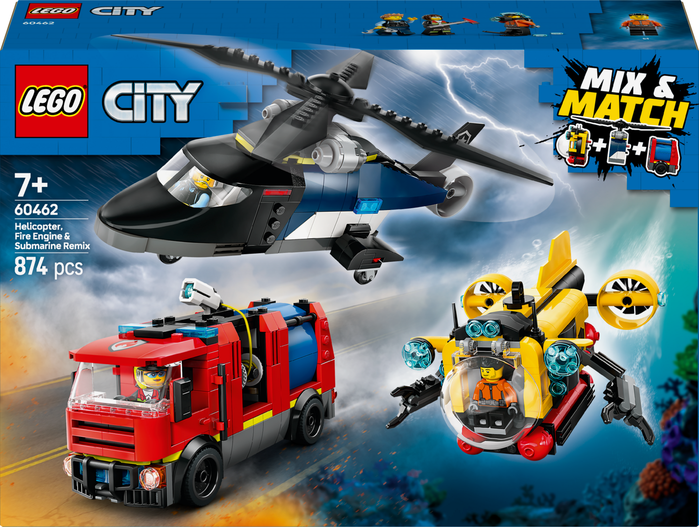LEGO City 60462 kopteri, pauto ja svene