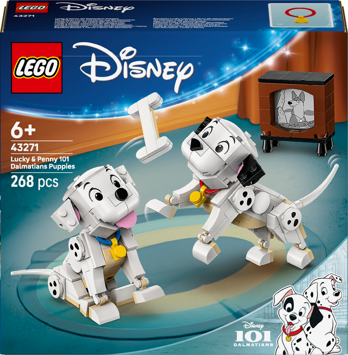 LEGO Disney 43271 101 dalmatialaista ‑koiranpennut: Laikku ja Pipsa