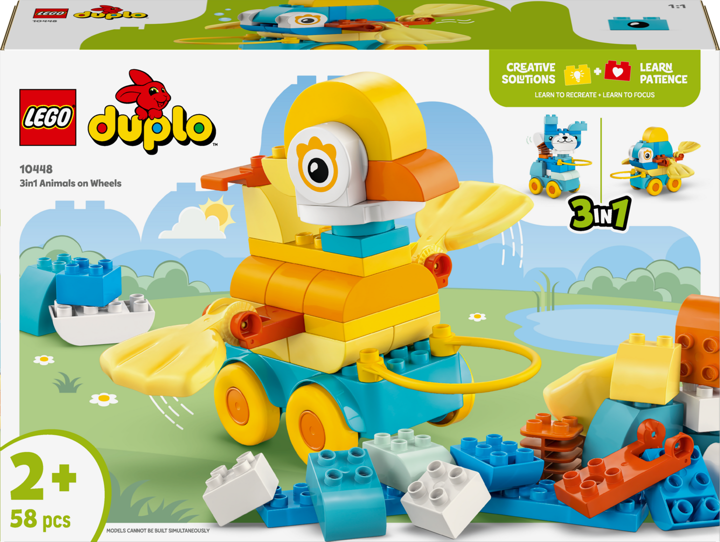LEGO DUPLO 10448 Kaupunki: Eläimiä pyörien päällä – 3in1-setti