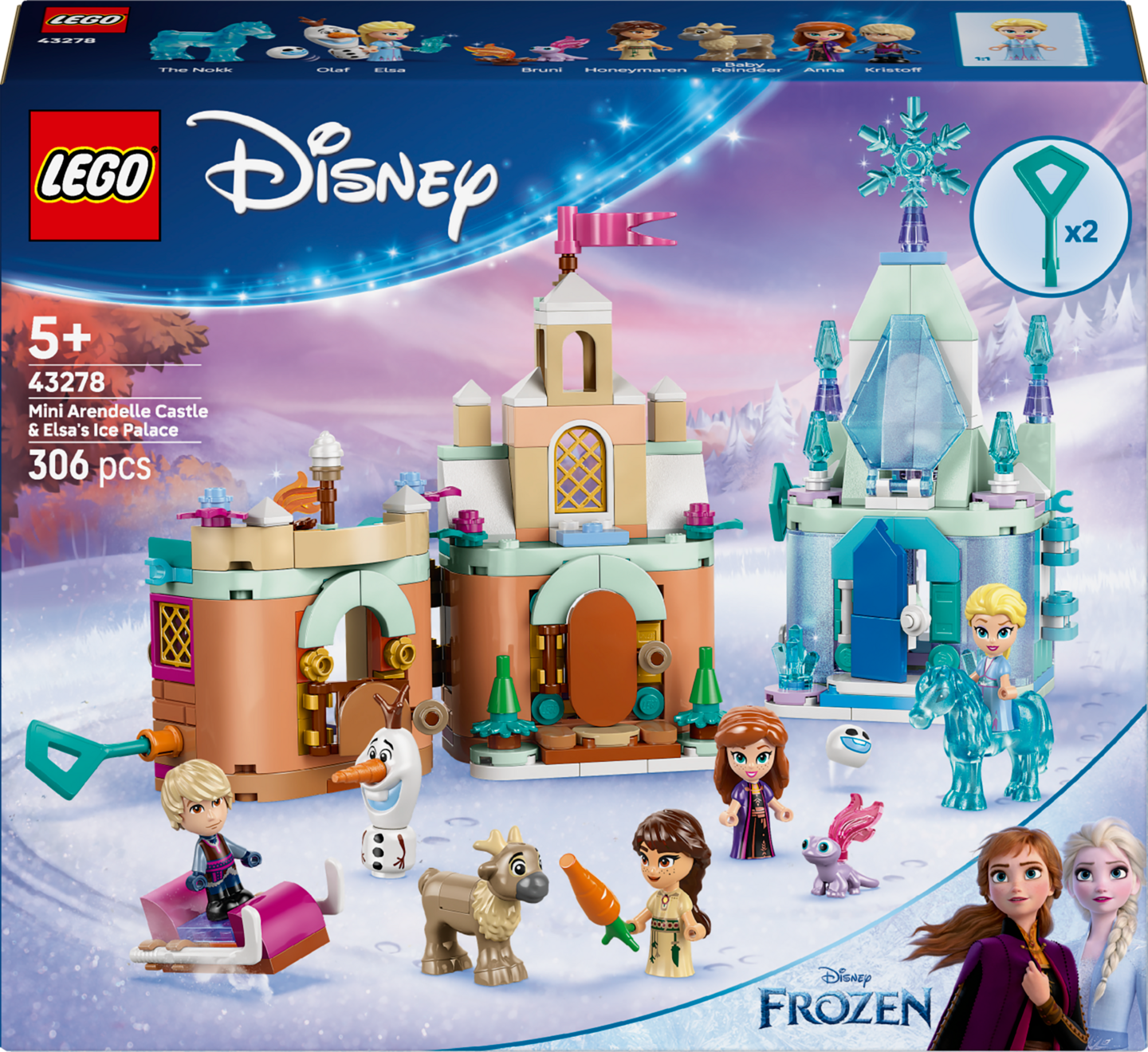 LEGO Disney 43278 Frozen Arendelin linna ja Elsan jäälinna minikoossa