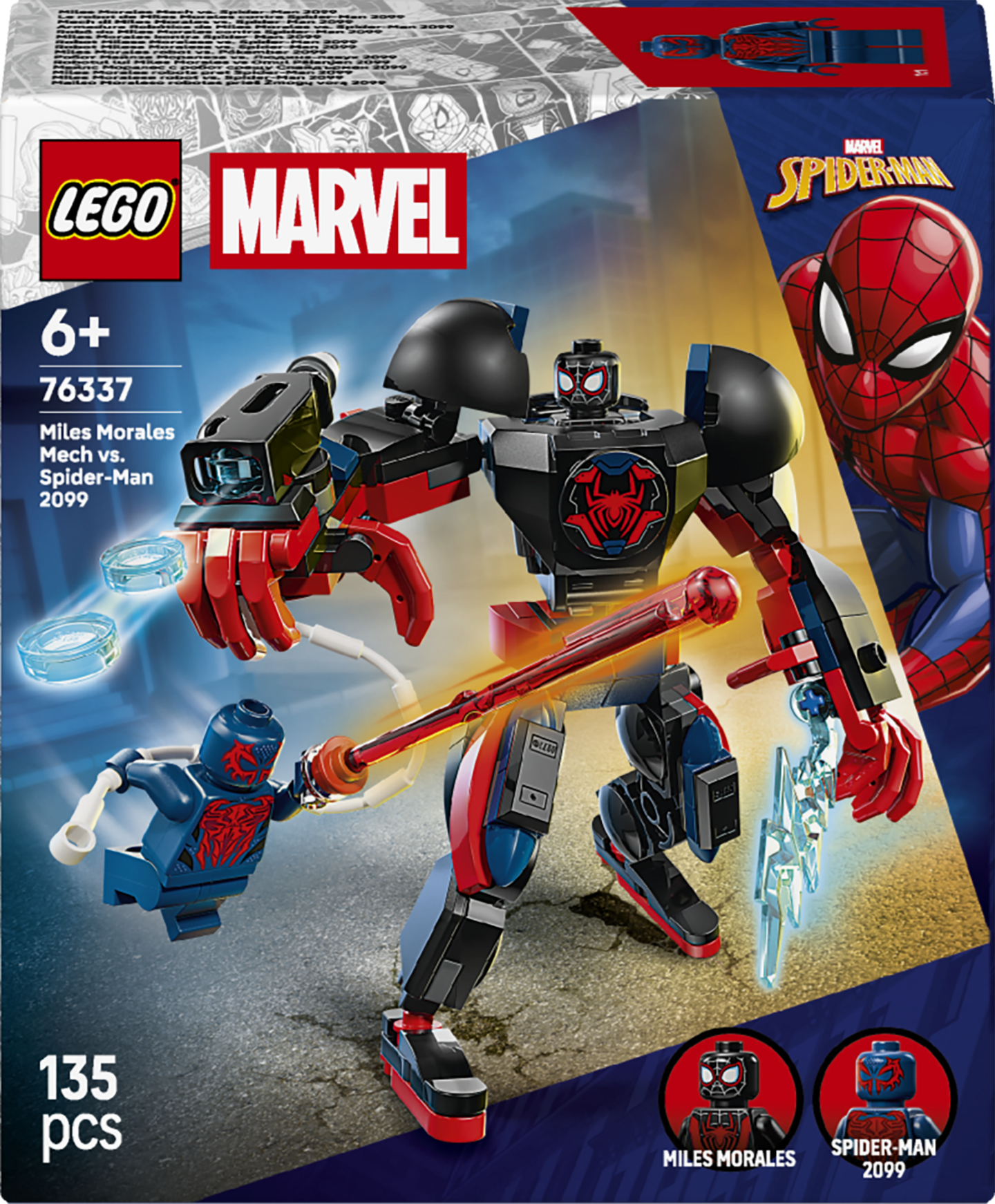 LEGO Marvel 76337 Miles Moralesin robotti vastaan Spider-Man 2099 –