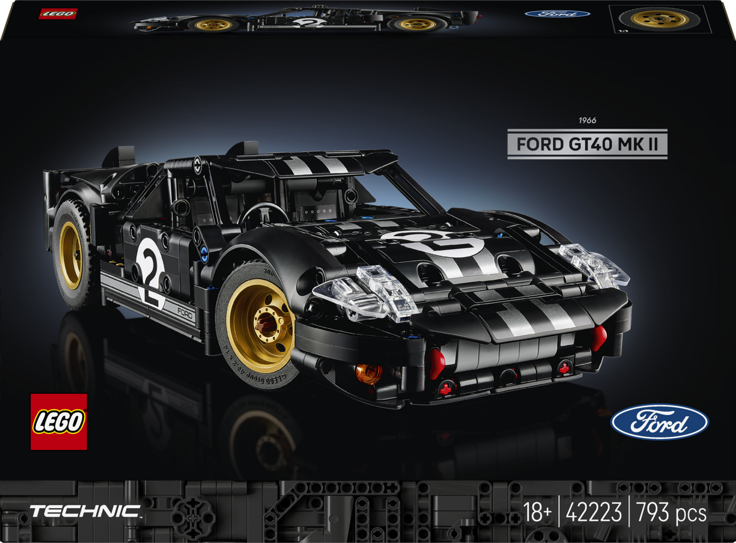 LEGO Technic 42223 1966 Ford GT40 MKII kilpa-auto