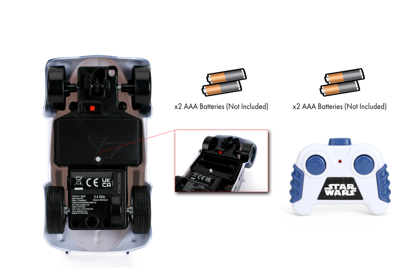 RC Star Wars R2D2 VW Beetle 1:32