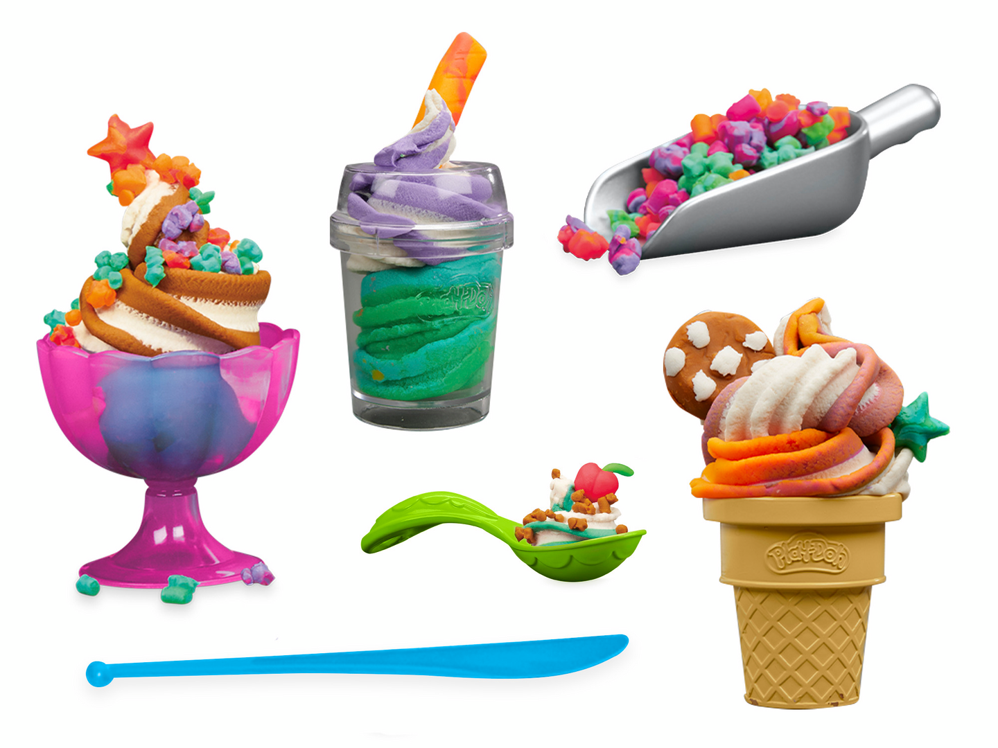 Play-Doh Rainbow Swirl Ice Cream leikkisetti