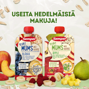 Semper Fruktmums 110g mustikka, omena, banaani & kaura