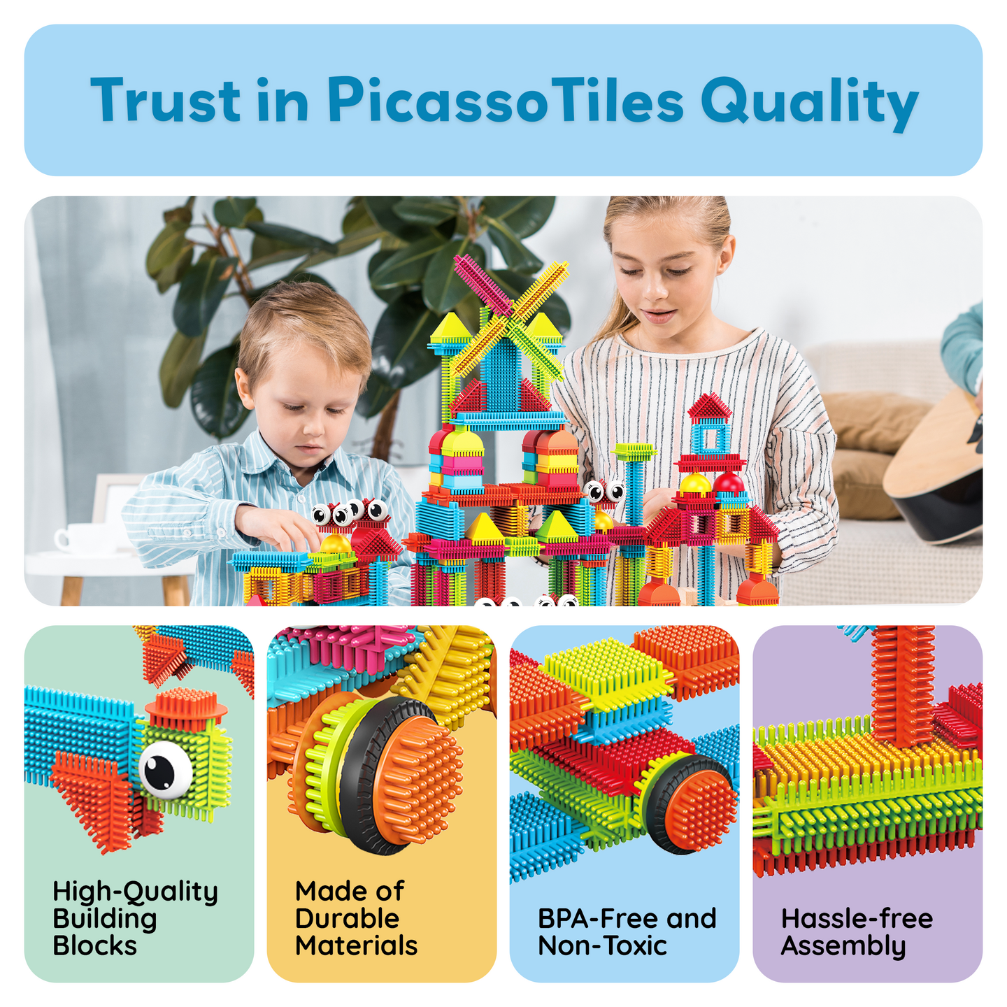 PicassoTiles Bristlelock 112 osaa lelu