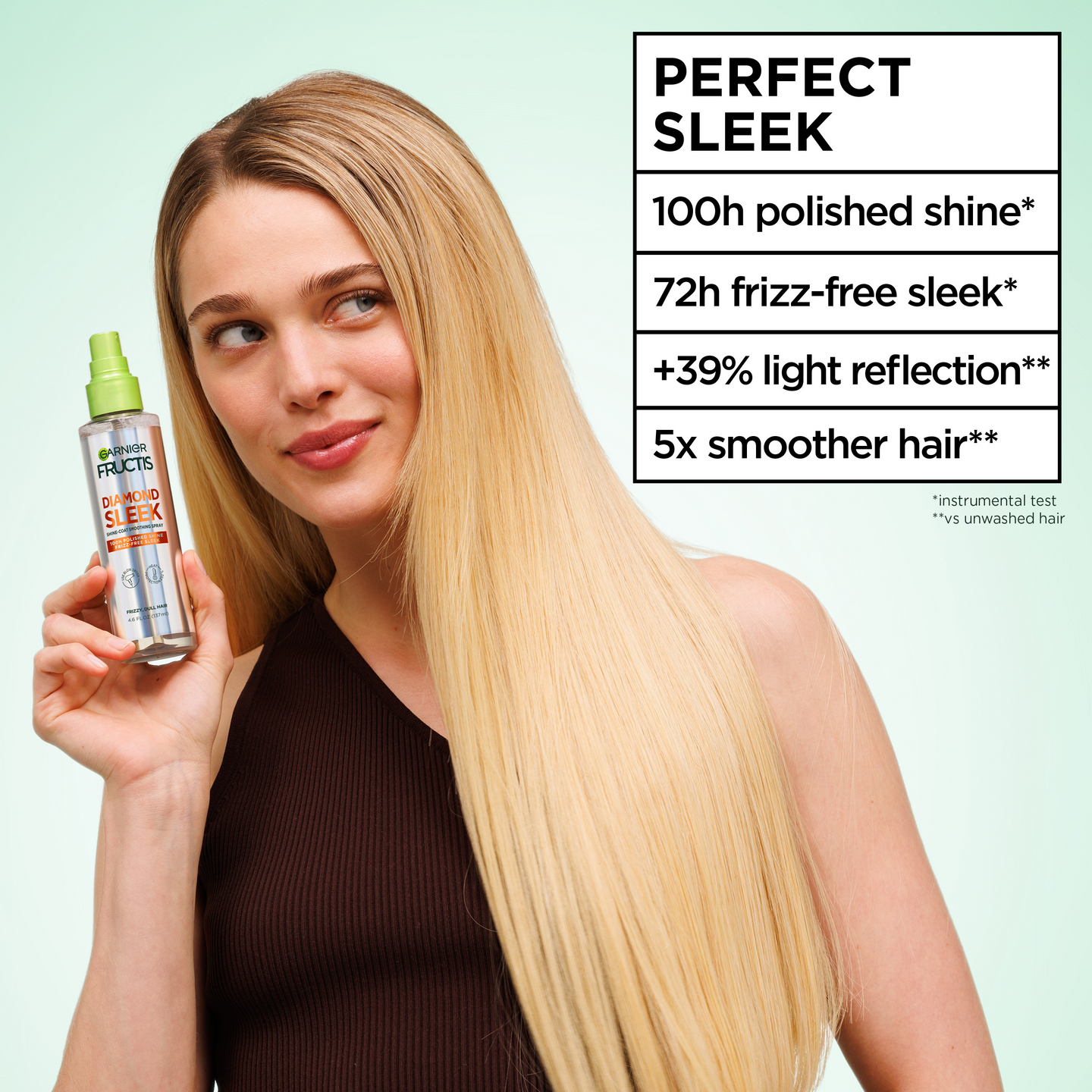 Garnier Fructis Keratin Sleek Diamond Sleek hiuksiin jätettävä hoitosuihke 150 ml