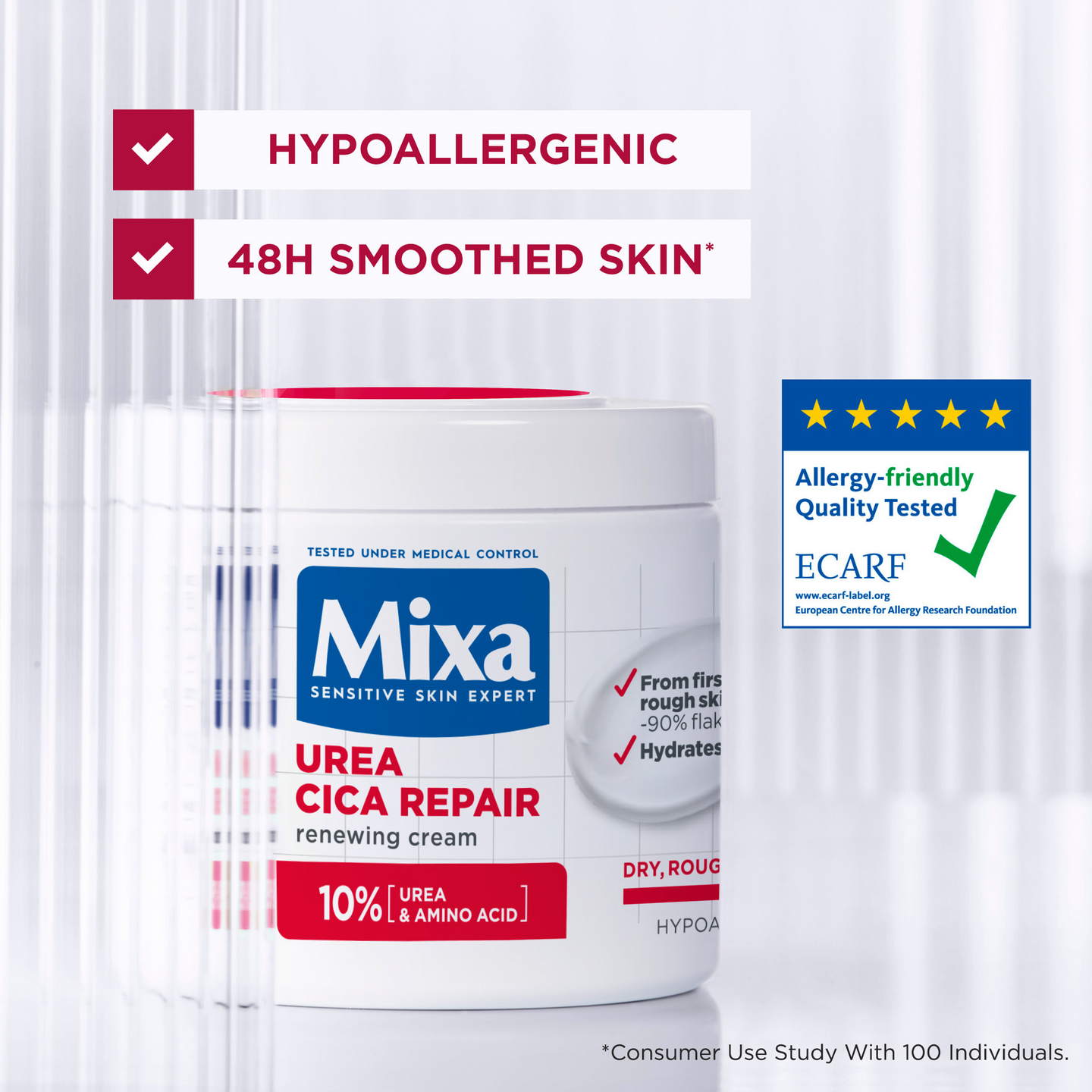 Mixa Urea Cica Repair Renewing Cream Ihoa uudistava voide kuivalle ja karhealle iholle 400ml