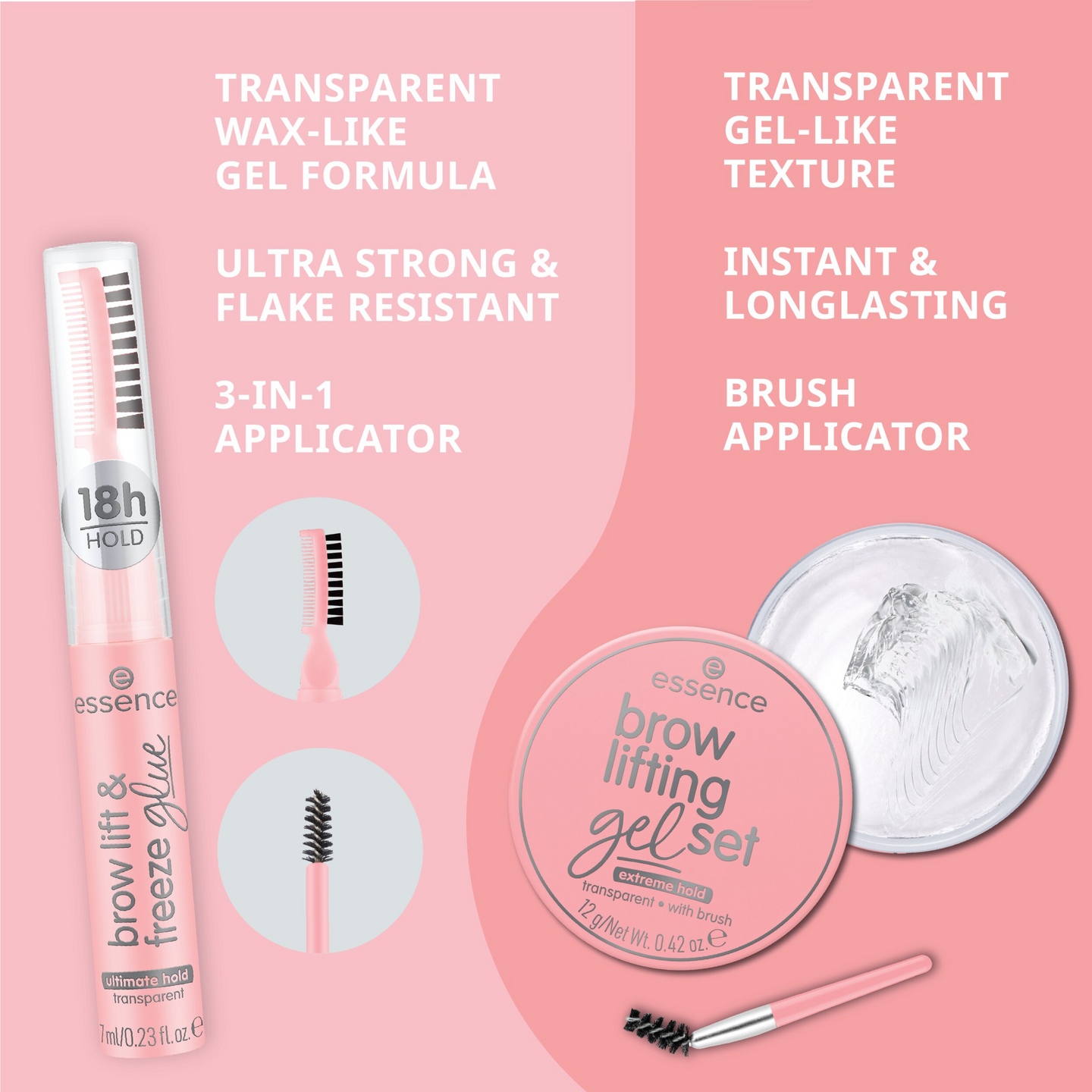 Essence brow lift & freeze glue kulmakarvageeli 01 Clear Control